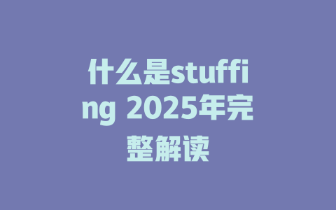 什么是stuffing 2025年完整解读 一